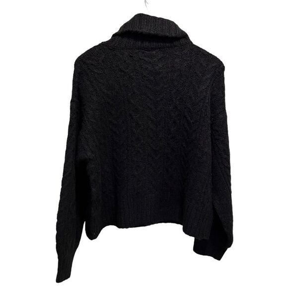 𝅺Seven Sisters  Black Turtleneck Cropped Sweater Size XS - Picture 6 of 9